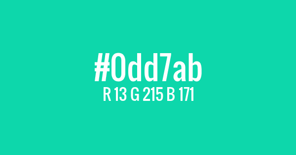 Kolor z kodem hex: #0dd7ab