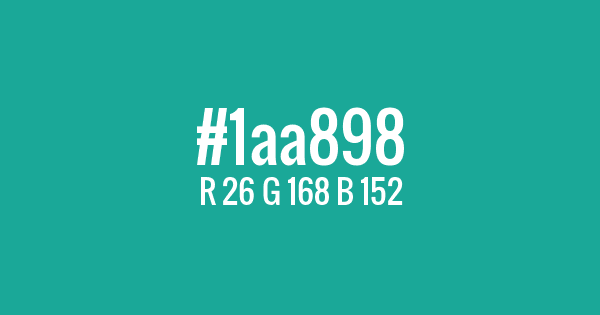 Kolor z kodem hex: #1aa898